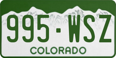 CO license plate 995WSZ