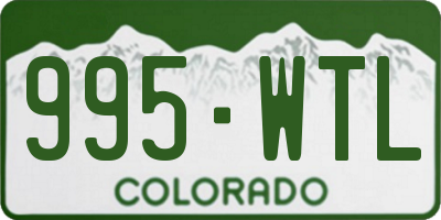 CO license plate 995WTL