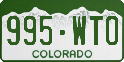 CO license plate 995WTO
