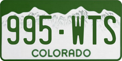 CO license plate 995WTS