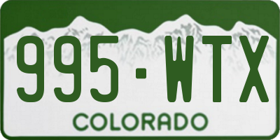 CO license plate 995WTX
