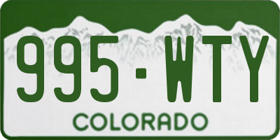 CO license plate 995WTY