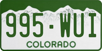 CO license plate 995WUI