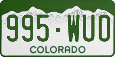 CO license plate 995WUO