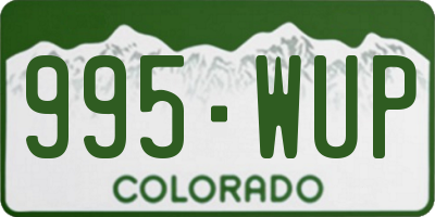 CO license plate 995WUP