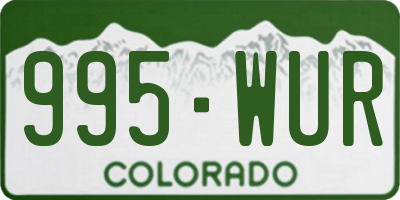 CO license plate 995WUR