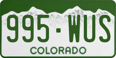 CO license plate 995WUS