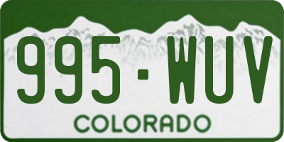 CO license plate 995WUV
