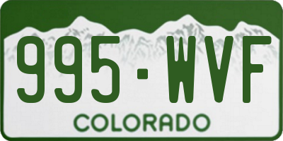 CO license plate 995WVF