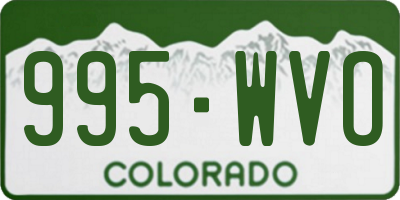 CO license plate 995WVO