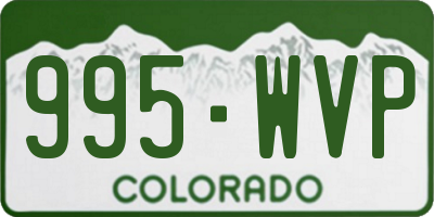 CO license plate 995WVP