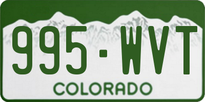 CO license plate 995WVT