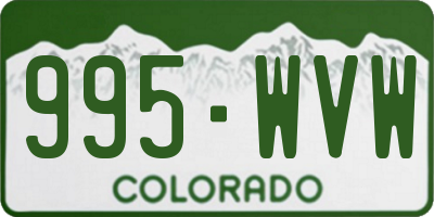 CO license plate 995WVW