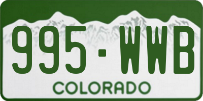 CO license plate 995WWB