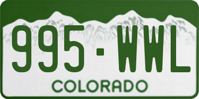 CO license plate 995WWL