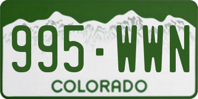 CO license plate 995WWN