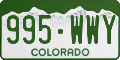 CO license plate 995WWY