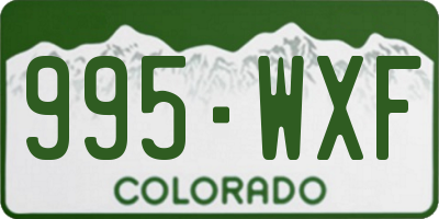 CO license plate 995WXF