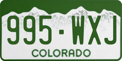 CO license plate 995WXJ