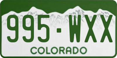 CO license plate 995WXX
