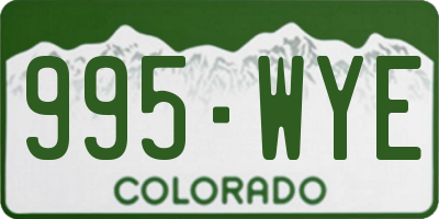 CO license plate 995WYE