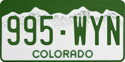 CO license plate 995WYN