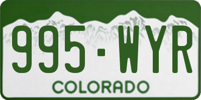 CO license plate 995WYR