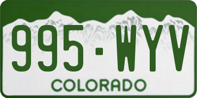 CO license plate 995WYV