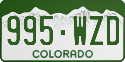 CO license plate 995WZD
