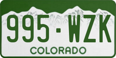 CO license plate 995WZK