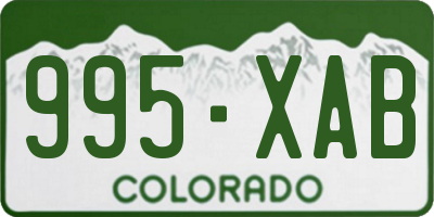 CO license plate 995XAB