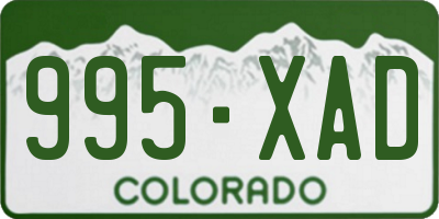 CO license plate 995XAD