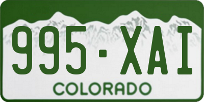 CO license plate 995XAI