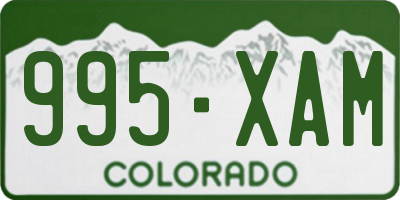 CO license plate 995XAM