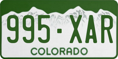 CO license plate 995XAR