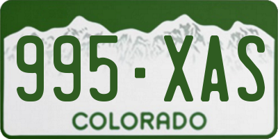 CO license plate 995XAS