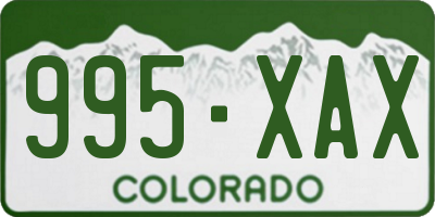 CO license plate 995XAX