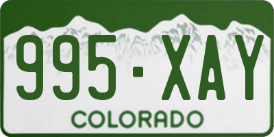 CO license plate 995XAY