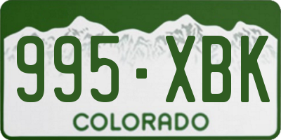 CO license plate 995XBK