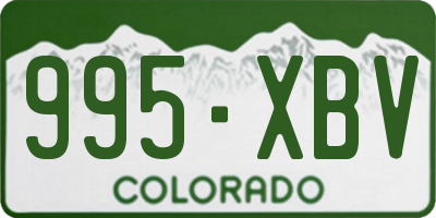 CO license plate 995XBV