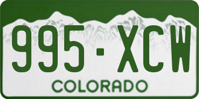CO license plate 995XCW