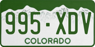 CO license plate 995XDV
