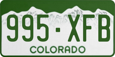 CO license plate 995XFB