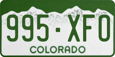 CO license plate 995XFO