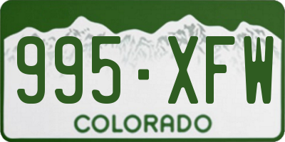 CO license plate 995XFW
