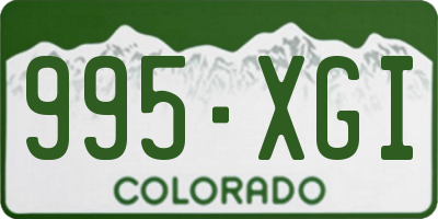 CO license plate 995XGI