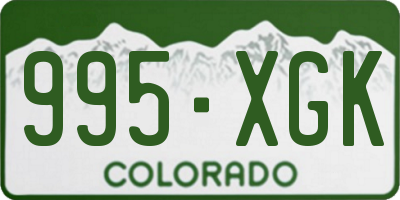 CO license plate 995XGK