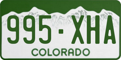 CO license plate 995XHA