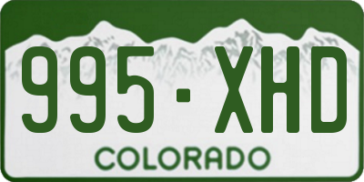 CO license plate 995XHD