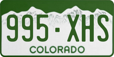 CO license plate 995XHS